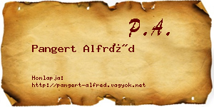 Pangert Alfréd névjegykártya
